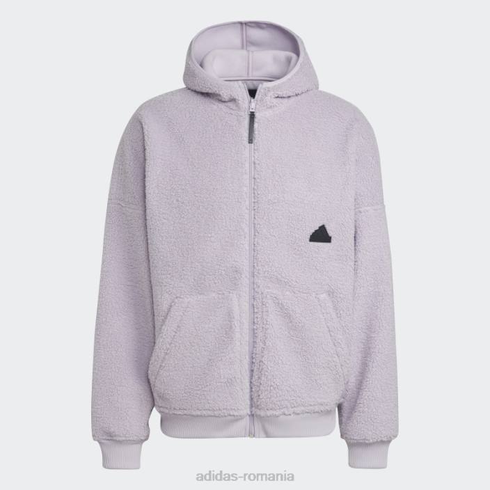 Adidas hanorac din lână polar cu fermoar, argintiu bărbați zori argintii 2JBN7363