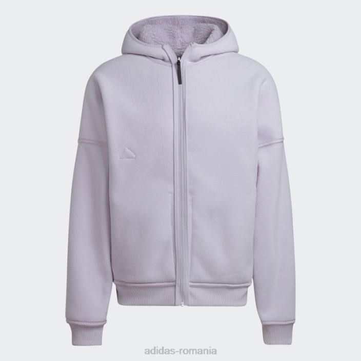 Adidas hanorac din lână polar cu fermoar, argintiu bărbați zori argintii 2JBN7363