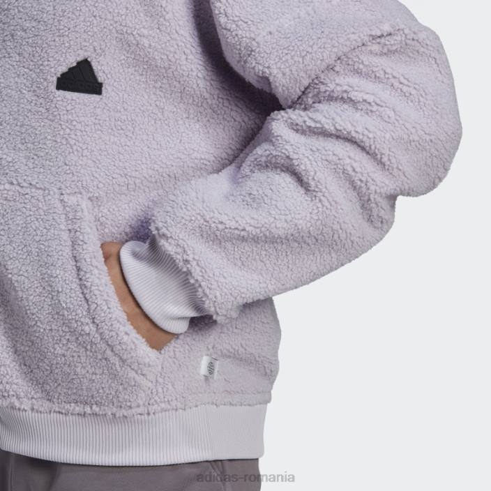 Adidas hanorac din lână polar cu fermoar, argintiu bărbați zori argintii 2JBN7363