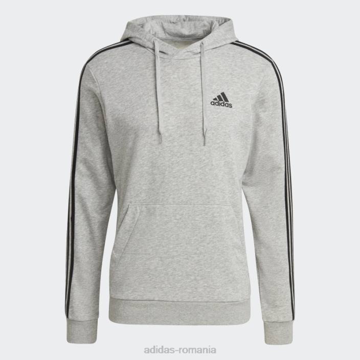 Adidas hanorac essentials cu 3 dungi gri mediu adidas bărbați gri mediu/negru 2JBN1566