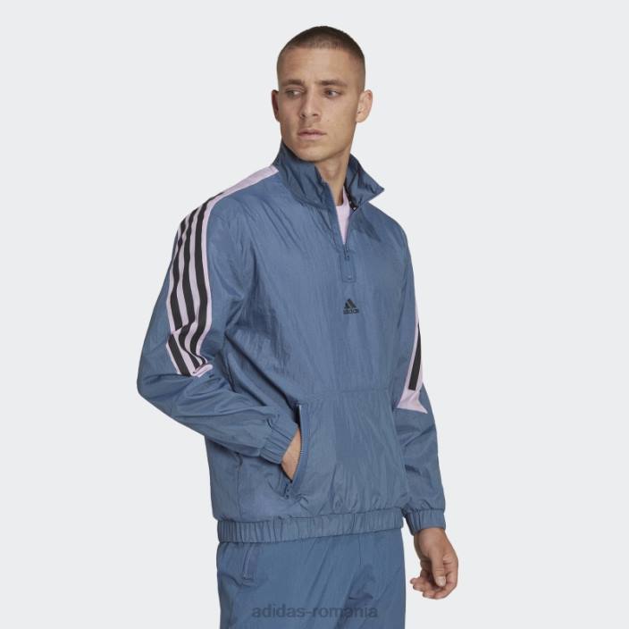 Adidas hanorac țesut cu fermoar 1/4 cu 3 dungi icoane future din oțel bărbați oţel 2JBN14969