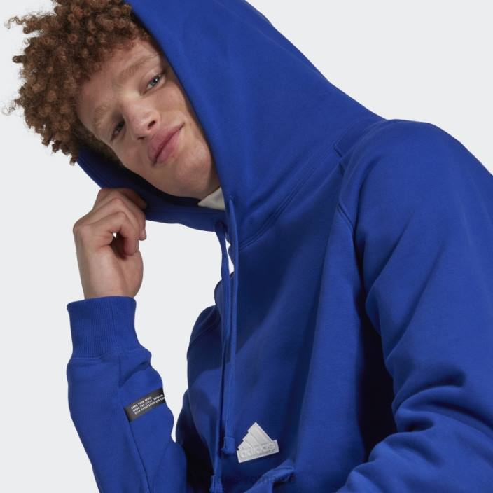 Adidas hanorac fleece albastru bărbați albastru 2JBN7279