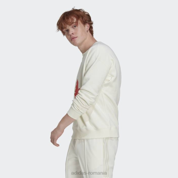 Adidas hanorac fleece crew alb bărbați alb 2JBN1424