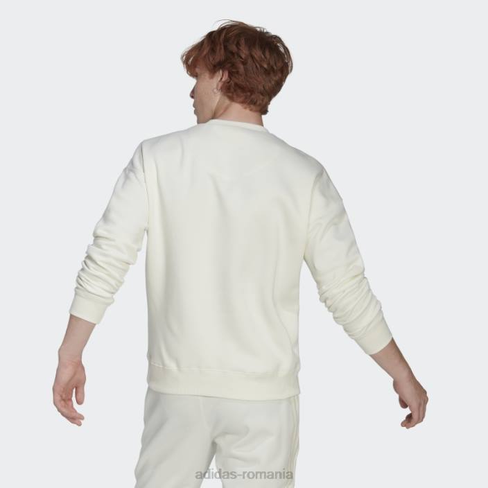 Adidas hanorac fleece crew alb bărbați alb 2JBN1424