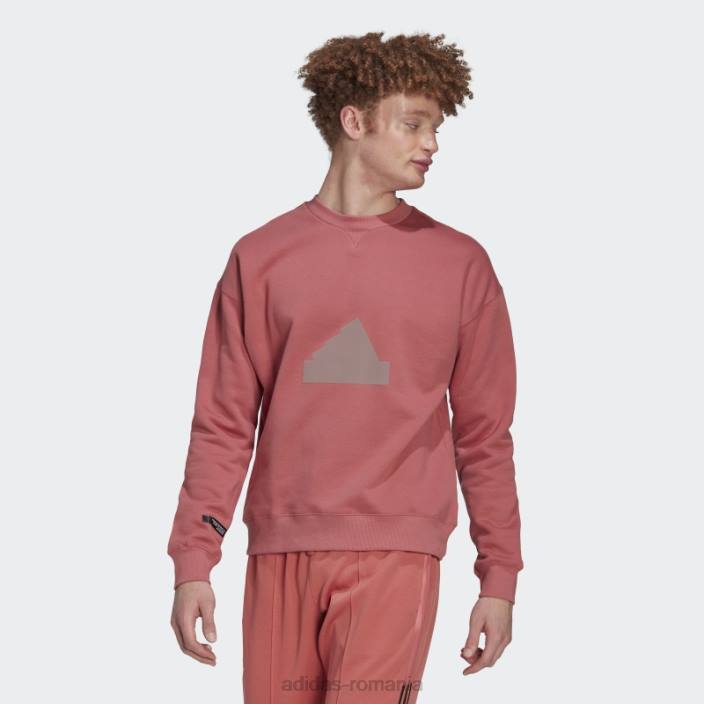 Adidas hanorac fleece crew roșu bărbați roșu 2JBN6937
