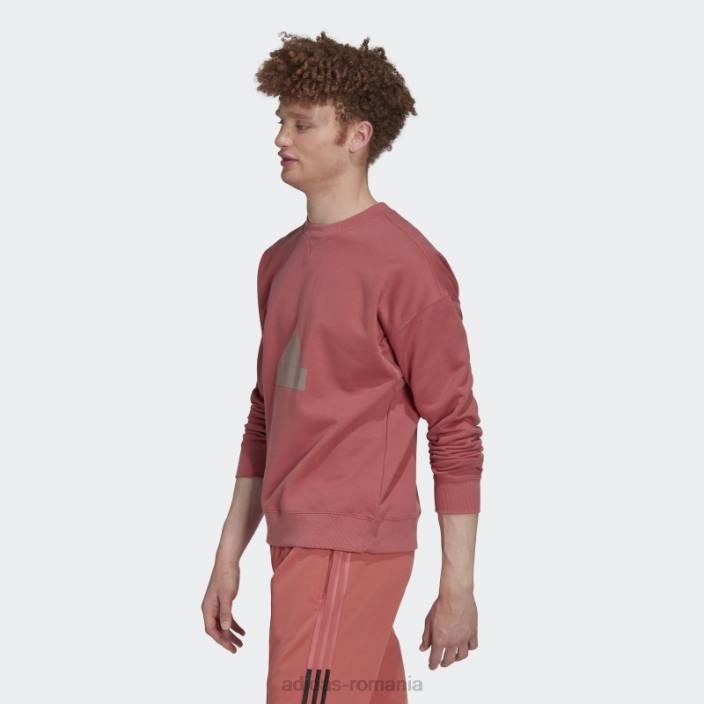 Adidas hanorac fleece crew roșu bărbați roșu 2JBN6937