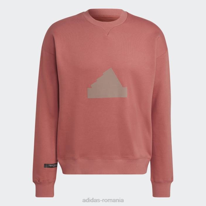 Adidas hanorac fleece crew roșu bărbați roșu 2JBN6937