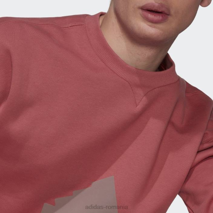 Adidas hanorac fleece crew roșu bărbați roșu 2JBN6937