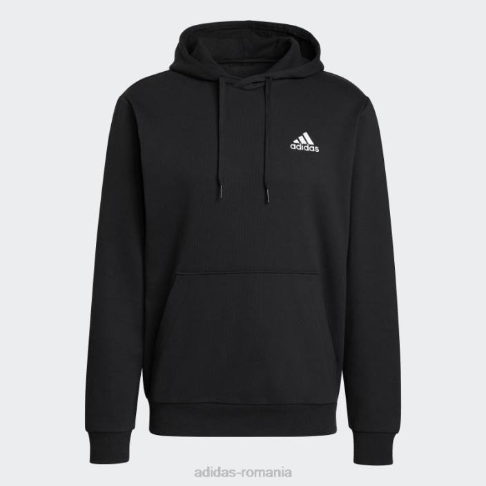 Adidas hanorac fleece essentials alb elegant bărbați alb negru 2JBN7490