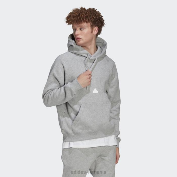 Adidas hanorac fleece gri mediu bărbați gri mediu 2JBN1136