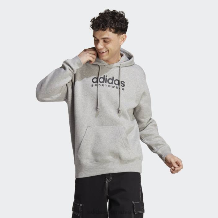 Adidas hanorac grafic all szn fleece gri mediu bărbați gri mediu 2JBN13987