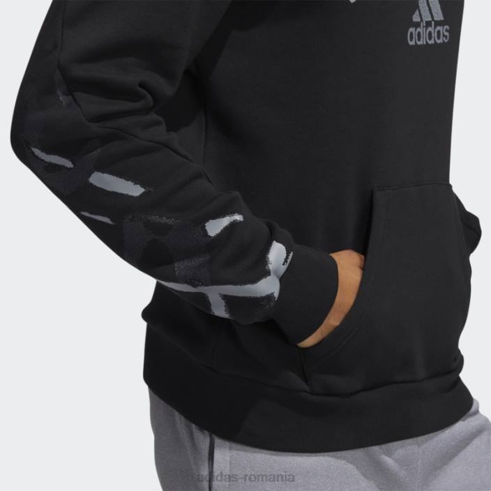 Adidas hanorac grafic negru cu icoane retro viitor retro inversat bărbați negru 2JBN15304