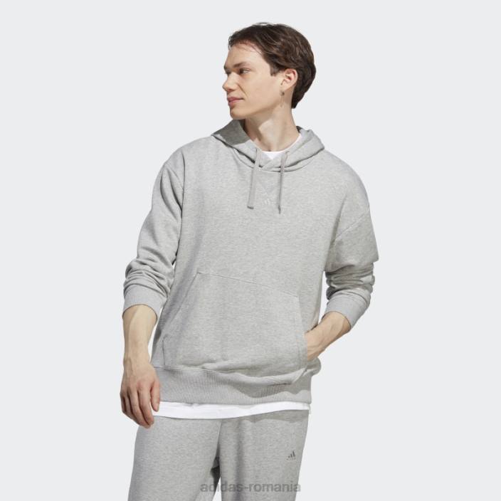 Adidas hanorac gri mediu all szn french terry bărbați gri mediu 2JBN4906
