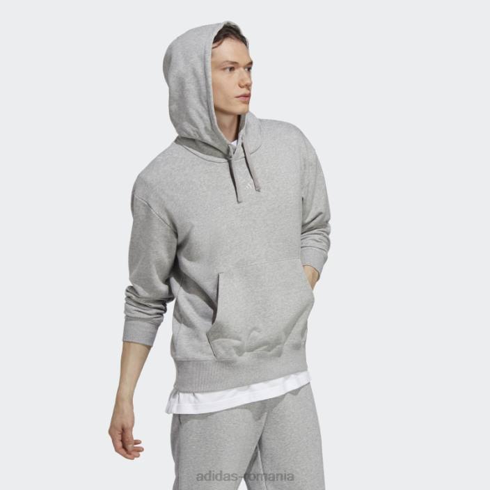 Adidas hanorac gri mediu all szn french terry bărbați gri mediu 2JBN4906