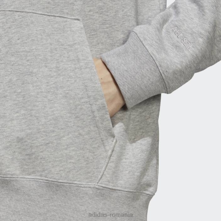 Adidas hanorac gri mediu all szn french terry bărbați gri mediu 2JBN4906