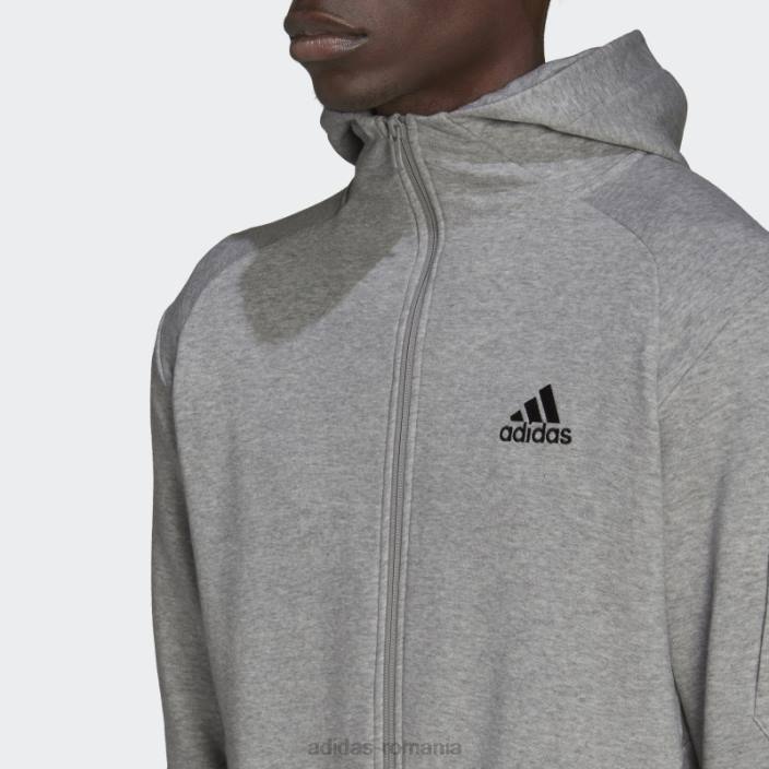 Adidas hanorac gri mediu essentials4gameday cu fermoar complet adidas bărbați gri mediu 2JBN6741