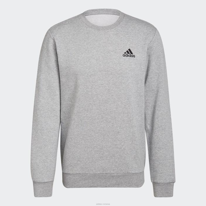 Adidas hanorac gri mediu essentials fleece adidas bărbați gri mediu/negru 2JBN4905