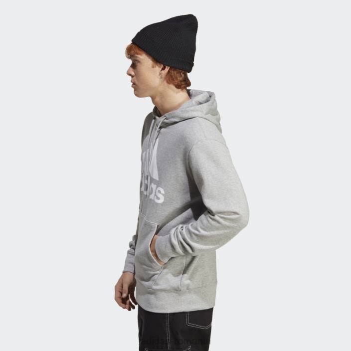Adidas hanorac gri mediu essentials french terry cu logo mare bărbați gri mediu 2JBN5699