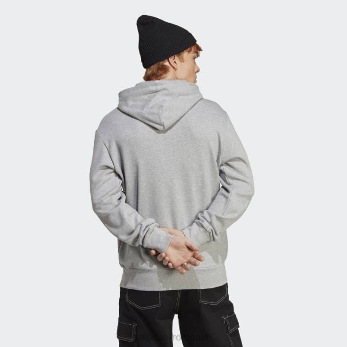Adidas hanorac gri mediu essentials french terry cu logo mare bărbați gri mediu 2JBN5699