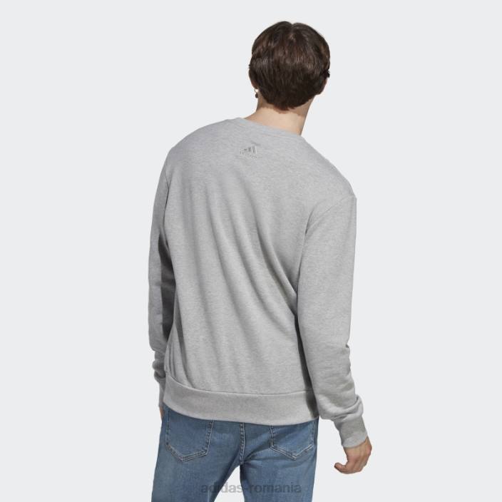 Adidas hanorac gri mediu essentials french terry logo mare adidas bărbați gri mediu 2JBN5991