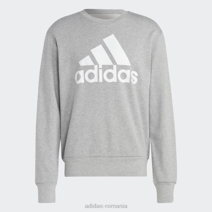 Adidas hanorac gri mediu essentials french terry logo mare adidas bărbați gri mediu 2JBN5991