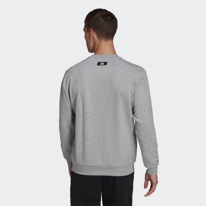 Adidas hanorac gri mediu future icons crew bărbați gri mediu 2JBN6964