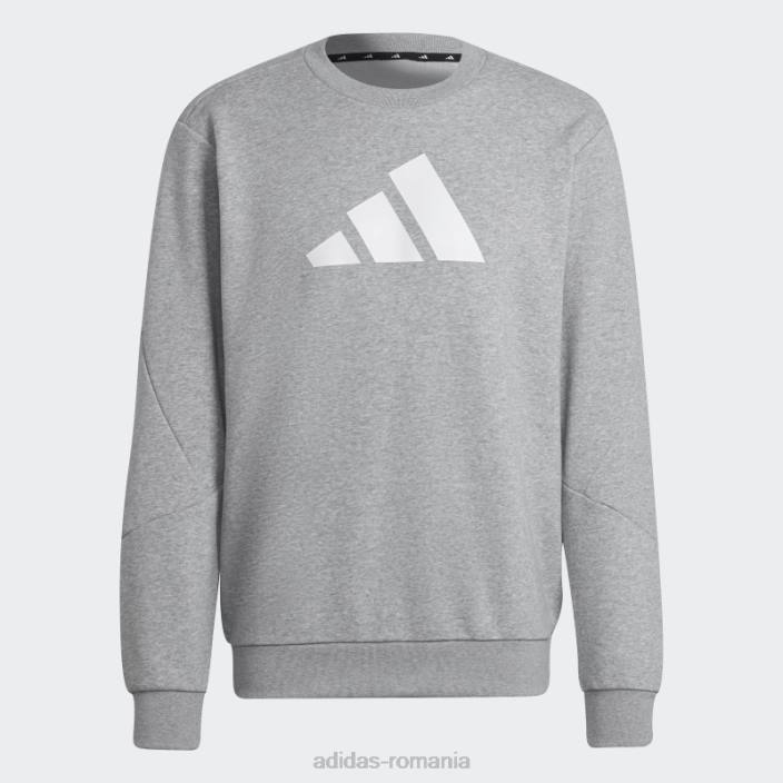 Adidas hanorac gri mediu future icons crew bărbați gri mediu 2JBN6964