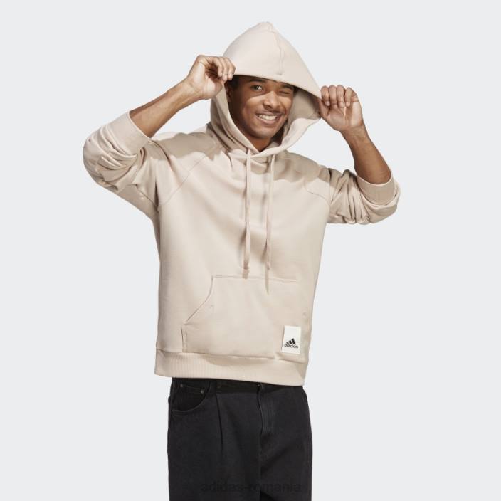 Adidas hanorac lounge fleece taupe bărbați taupe 2JBN5131