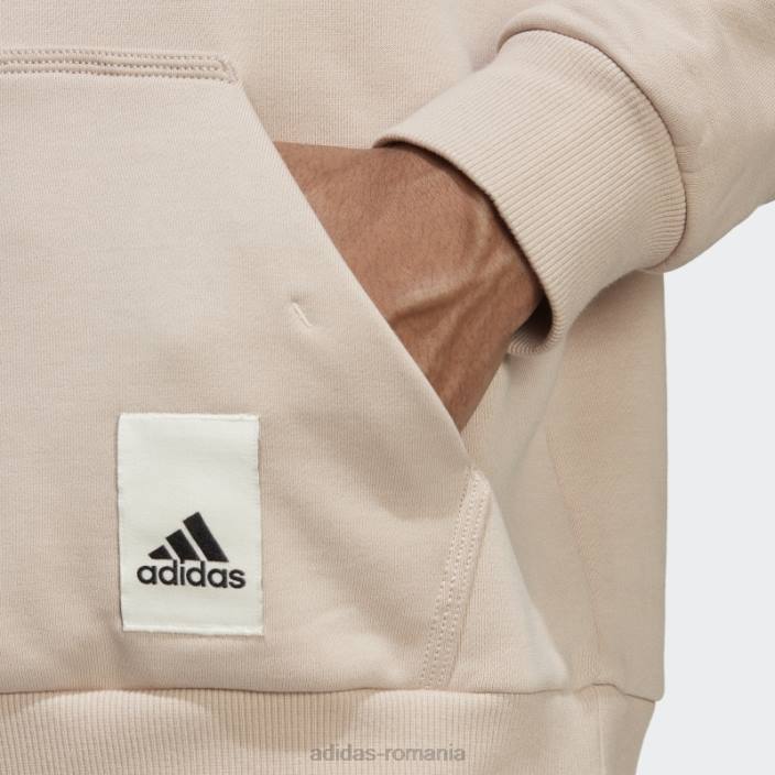 Adidas hanorac lounge fleece taupe bărbați taupe 2JBN5131