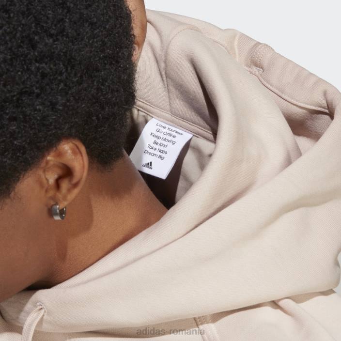 Adidas hanorac lounge fleece taupe bărbați taupe 2JBN5131
