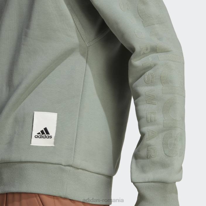Adidas hanorac lounge fleece verde argintiu bărbați verde argintiu 2JBN5569