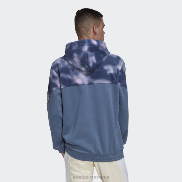 Adidas hanorac natură din polar fleece din oțel bărbați oțel/roz 2JBN7361