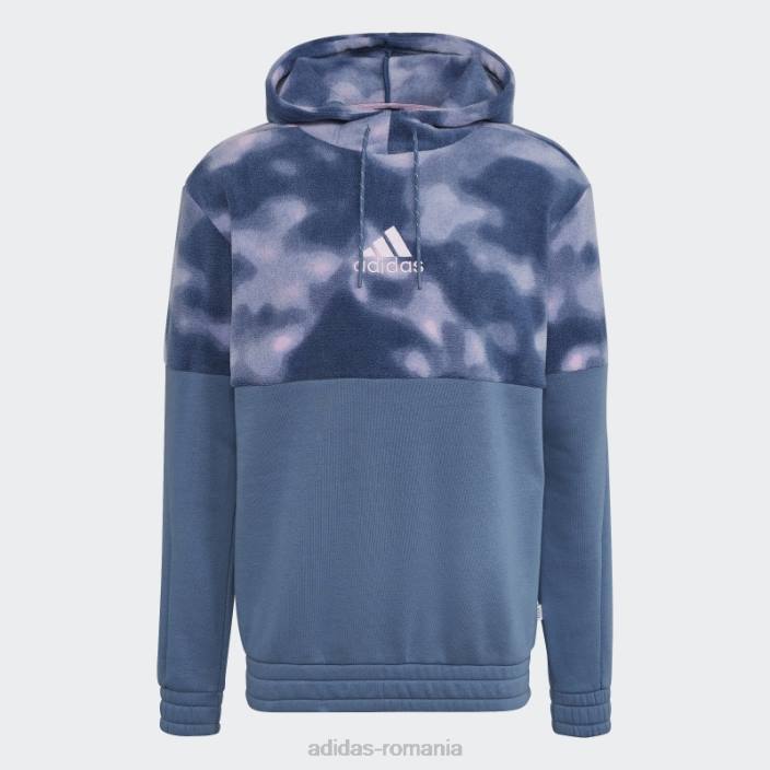 Adidas hanorac natură din polar fleece din oțel bărbați oțel/roz 2JBN7361