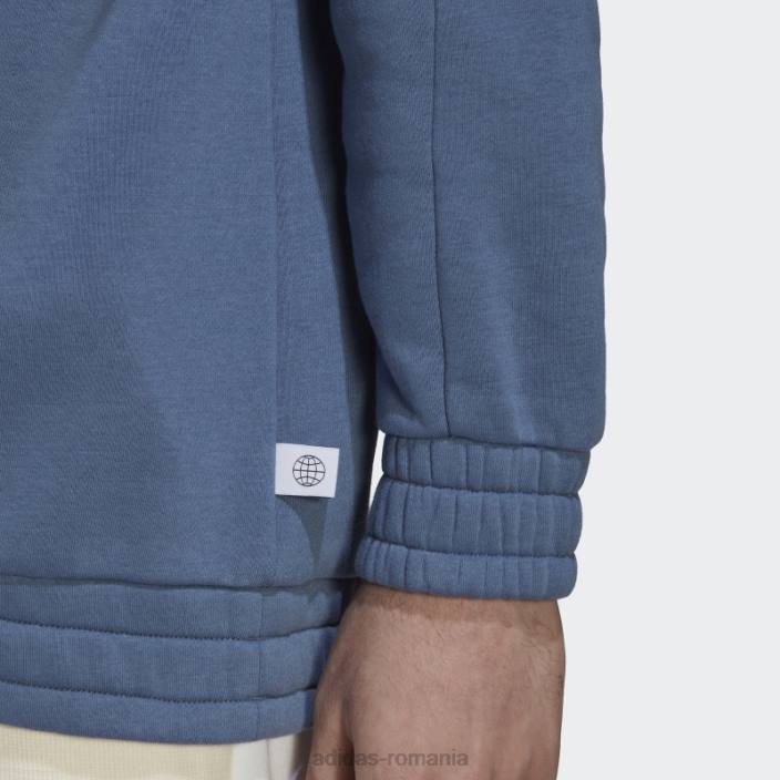 Adidas hanorac natură din polar fleece din oțel bărbați oțel/roz 2JBN7361