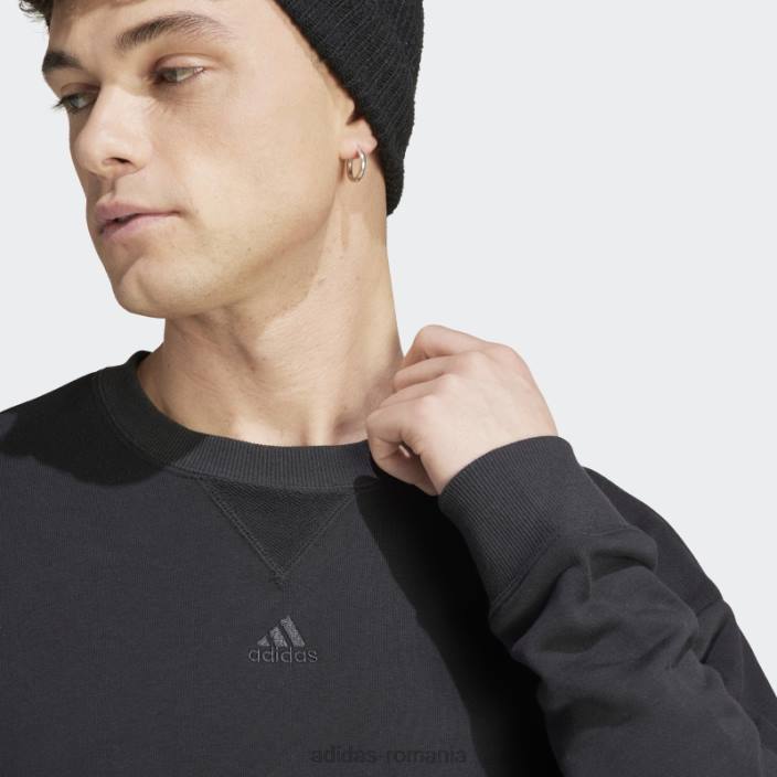 Adidas hanorac negru all szn french terry bărbați negru 2JBN3670