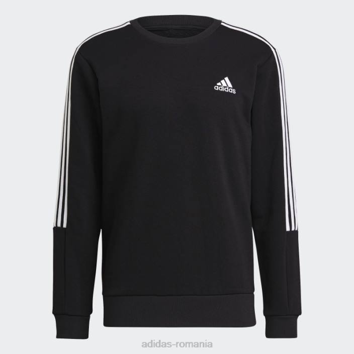 Adidas hanorac negru cu 3 dungi fleece essentials bărbați alb negru 2JBN1625