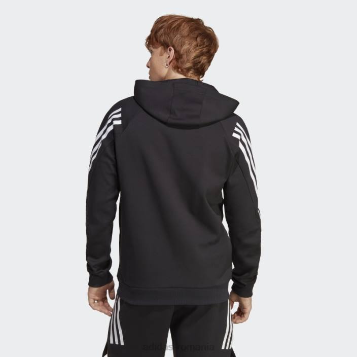 Adidas hanorac negru cu 3 dungi icoane viitoare bărbați alb negru 2JBN1142