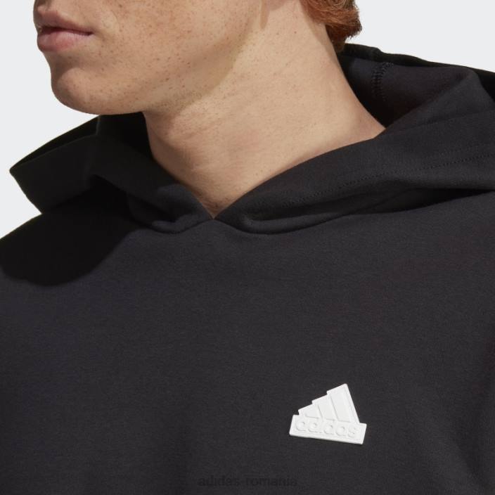 Adidas hanorac negru cu 3 dungi icoane viitoare bărbați alb negru 2JBN1142