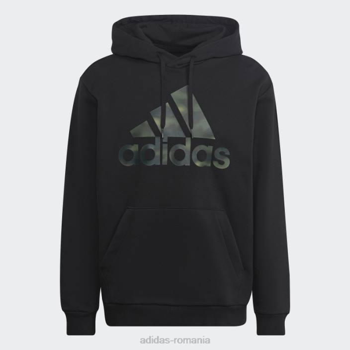 Adidas hanorac negru cu imprimeu camo, French Terry bărbați negru 2JBN6802