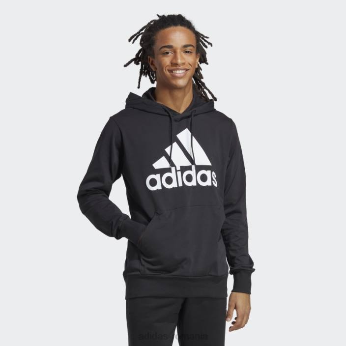 Adidas hanorac negru cu logo essentials bărbați alb negru 2JBN5698