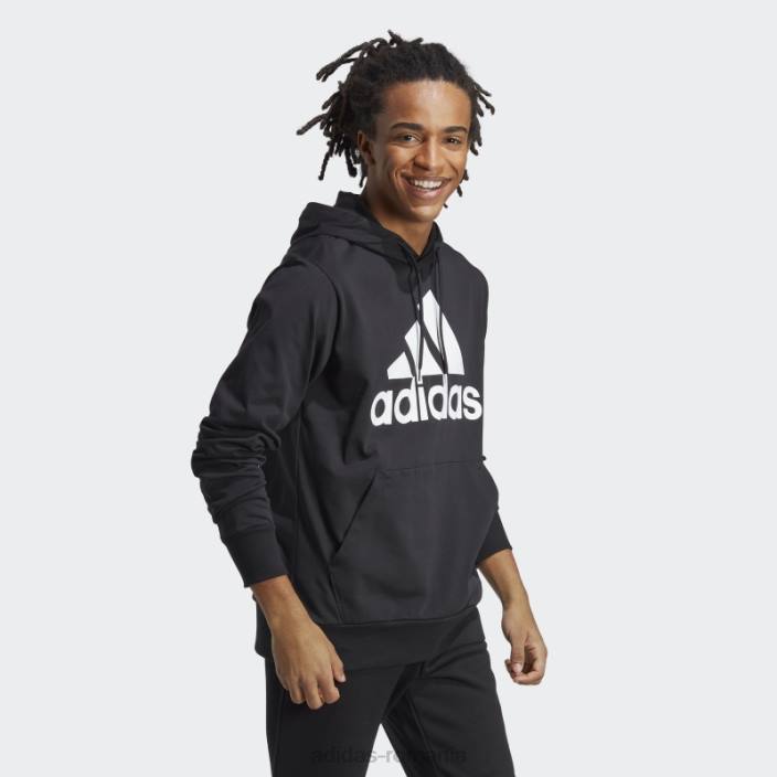 Adidas hanorac negru cu logo essentials bărbați alb negru 2JBN5698