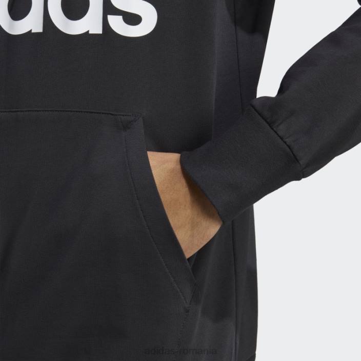 Adidas hanorac negru cu logo essentials bărbați alb negru 2JBN5698