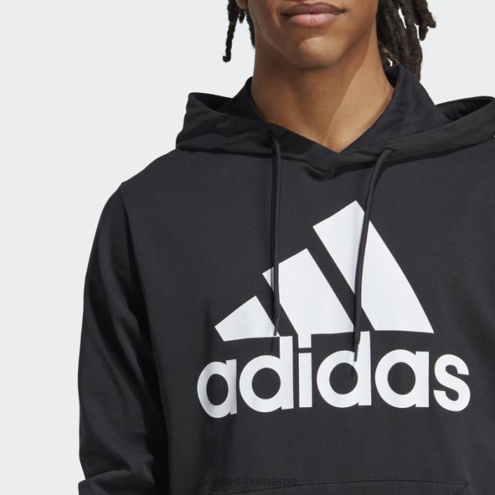 Adidas hanorac negru cu logo essentials bărbați alb negru 2JBN5698