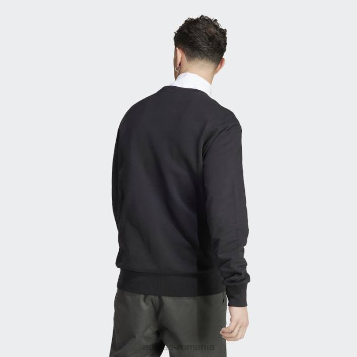Adidas hanorac negru cu logo mic brodat French Terry bărbați negru 2JBN5704