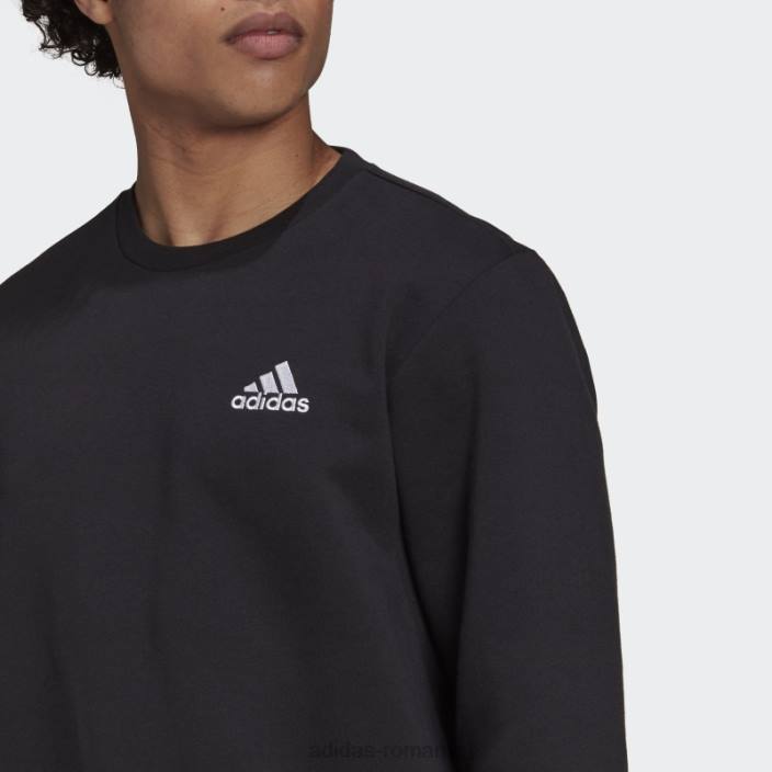 Adidas hanorac negru din fleece essentials bărbați alb negru 2JBN4835