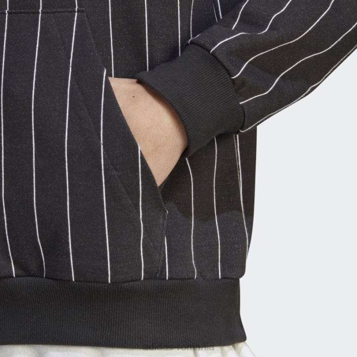 Adidas hanorac negru din lână cu dungi bărbați negru 2JBN5015