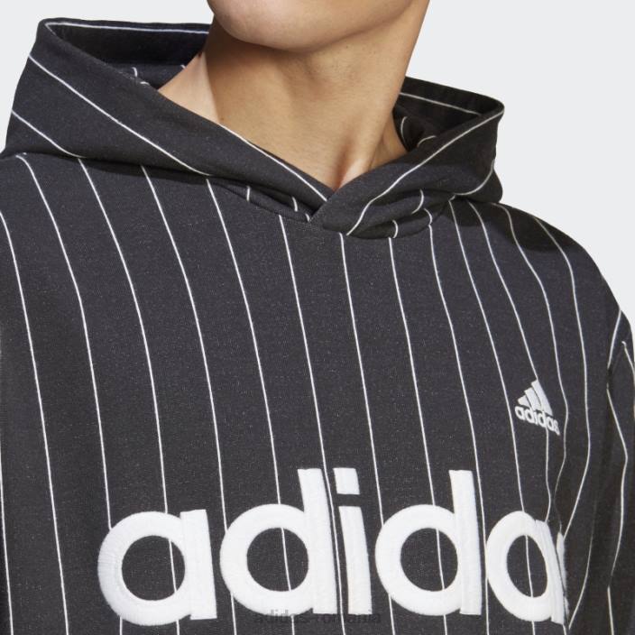 Adidas hanorac negru din lână cu dungi bărbați negru 2JBN5015