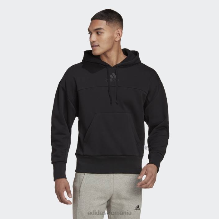 Adidas hanorac negru studio lounge fleece adidas bărbați negru 2JBN6705