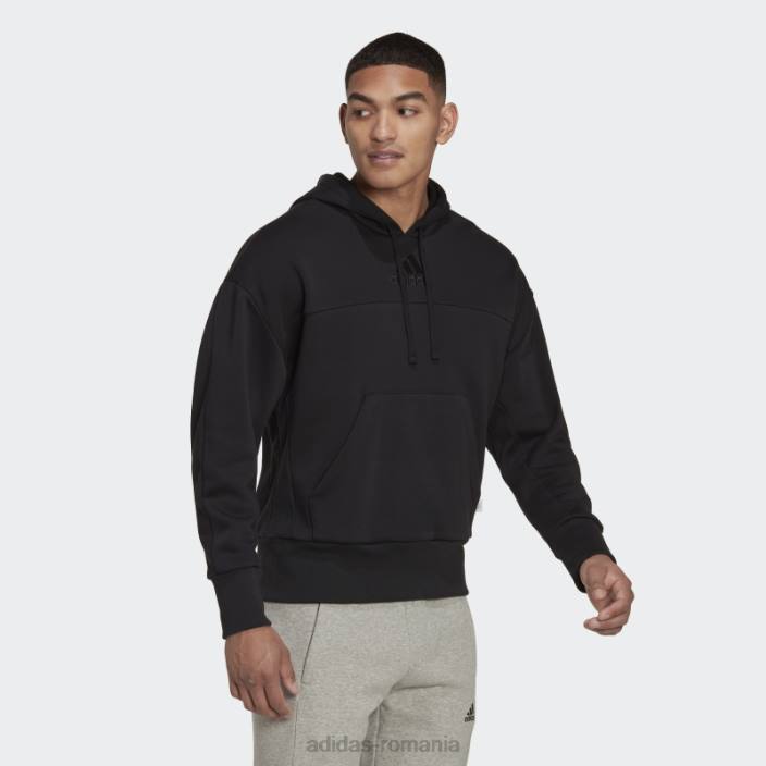 Adidas hanorac negru studio lounge fleece adidas bărbați negru 2JBN6705