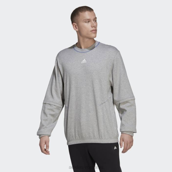 Adidas hanorac ușor trvl gri mediu bărbați gri mediu 2JBN15091